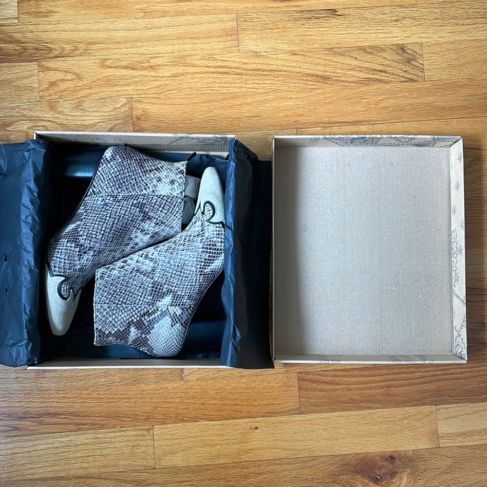 Free People Adele Flame Snakeskin Boots (made in Spain)